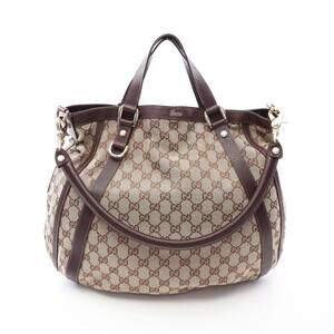 GUCCI Authentic Brown Leather Tote Bag
